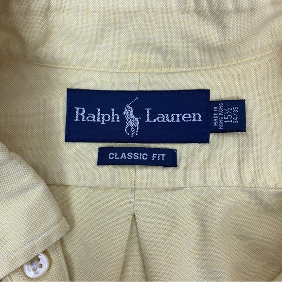 Ralph Lauren Button Down Shirt Classic Fit Yellow - Picture 6 of 12